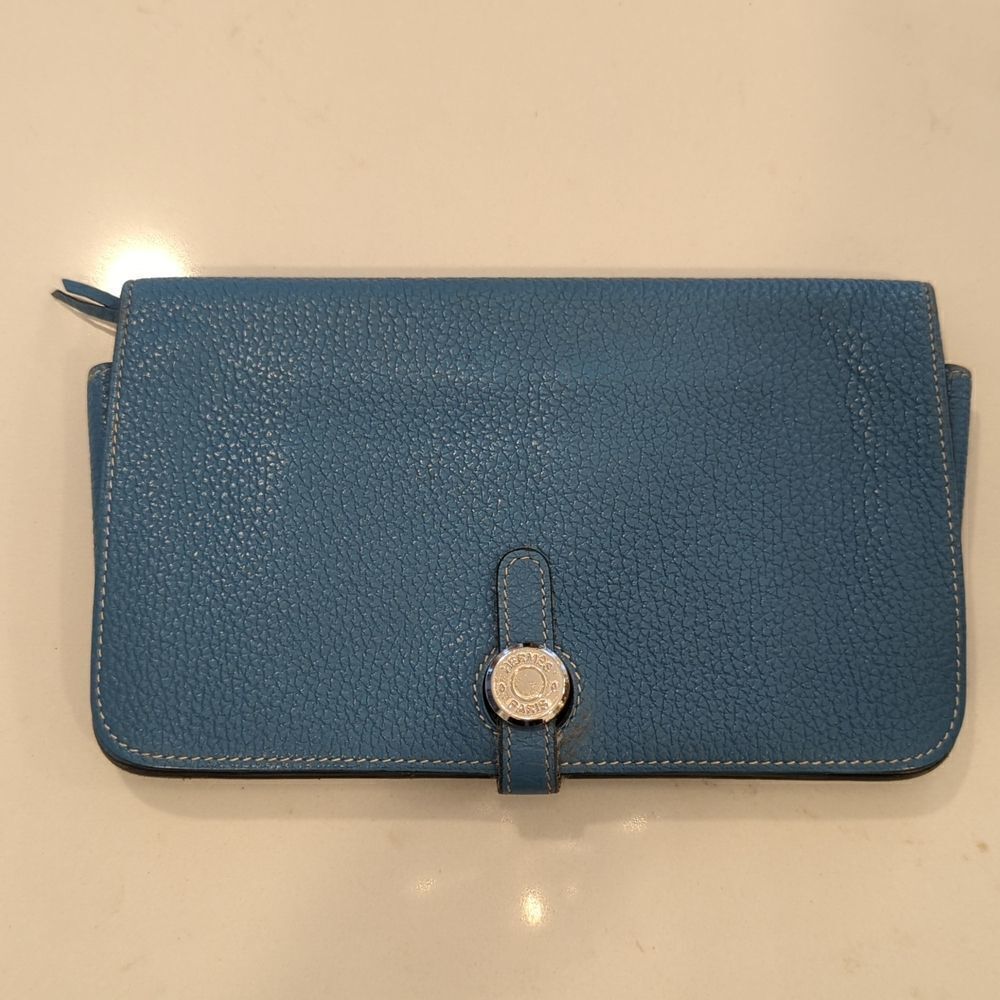 Hermès Dogon Duo Wallet Blue Jean Togo - Picture 4 of 14